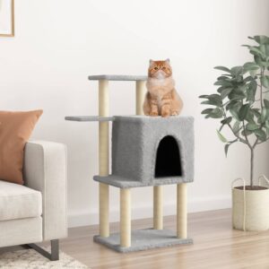 Kattenkrabpaal - met meubel - 97 cm - lichtgrijs
