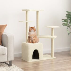 Kattenkrabpaal - met meubel - 107 cm - beige