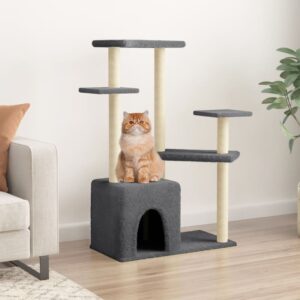 Kattenkrabpaal - met meubel - 107 cm - donkergrijs