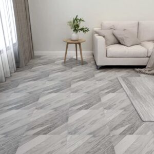 Vloertegels 30x30 cm - 20 stuks - zelfklevend - 1,86 m² - PVC - gestreept grijs