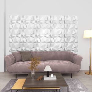 Wandpanelen - 12 stuks - 3 m² - 50x50 cm - XPS - diamant wit