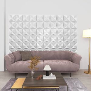 Wandpanelen - 12 stuks - 3 m² - 50x50 cm - XPS - origami wit