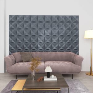 Wandpanelen - 12 stuks - 3 m² - 50x50 cm - XPS - origami grijs