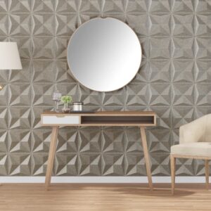 Wandpanelen - 12 stuks - 3 m² - 50x50 cm - XPS - origami beige