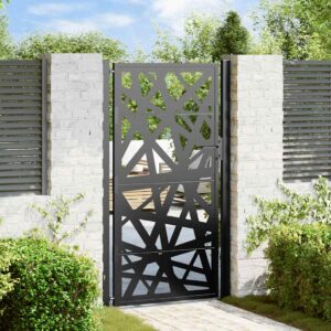 Tuinpoort met lichtontwerp - 105x180 cm - Zwart - Type WK