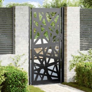 Tuinpoort met lichtontwerp - 105x205 cm - Zwart - Type WK