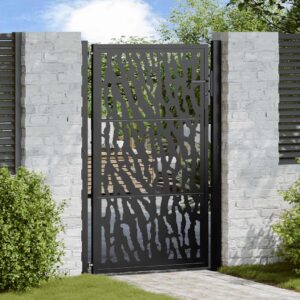 Tuinpoort met sporenontwerp - 105x155 cm - Zwart - Type WK