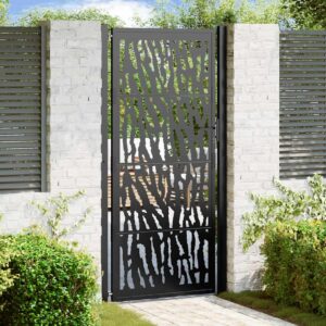Tuinpoort met sporenontwerp - 105x205 cm - Zwart - Type WK