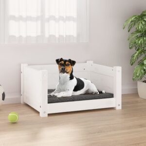 Hondenmand - 55,5x45,5x28 cm - massief grenenhout - wit