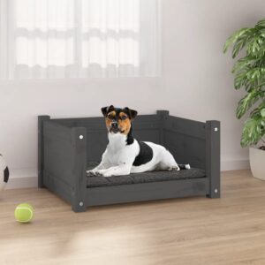 Hondenmand - 55,5x45,5x28 cm - massief grenenhout - grijs