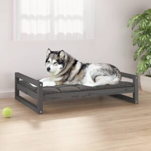 Hondenmand - 105,5x75,5x28 cm - massief grenenhout - grijs - Type VD