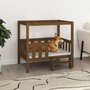 Hondenmand - 95,5x73,5x90 cm - massief grenenhout - bruin