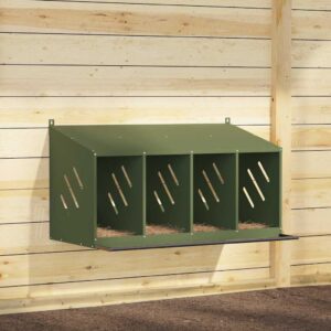 Kippennestkast met 4 vakken - 106x64x60 cm - olijfgroen - metaal - Type VD
