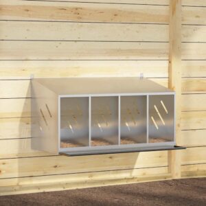 Kippennestkast met 4 vakken - 106x64x60 cm - zilverkleurig - metaal - Type VD
