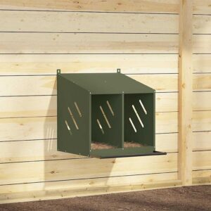 Kippennestkast met 2 vakken - 51x64x60 cm - olijfgroen - metaal - Type VD
