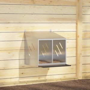 Kippennestkast met 2 vakken - 51x64x60 cm - zilverkleurig - metaal - Type VD
