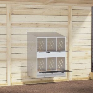 Kippennestkast met 6 vakken - 80x79x110 cm - zilverkleurig - metaal - Type VD