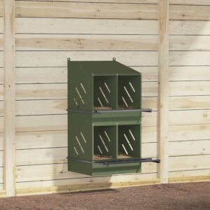 Kippennestkast met 4 vakken - 54x79x110 cm - olijfgroen - metaal - Type VD