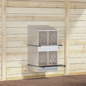 Kippennestkast met 4 vakken - 54x79x110 cm - zilverkleurig - metaal - Type VD
