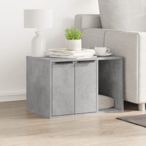 Kattenmeubel - 60x40x40 cm - bewerkt hout betongrijs