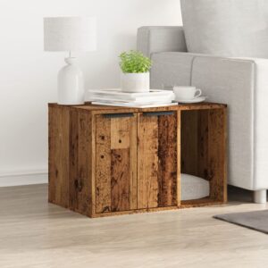 Kattenmeubel - 60x40x40 cm - bewerkt hout oud houtkleurig