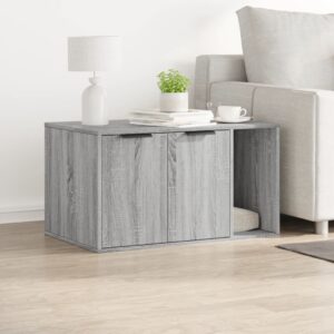 Kattenmeubel - 80x50x45 cm - bewerkt hout grijs eiken