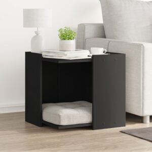 Kattenbakkast - 53x53x51 cm - bewerkt hout zwart