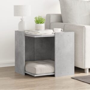 Kattenbakkast - 53x53x51 cm - bewerkt hout betongrijs