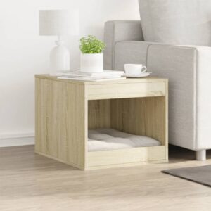 Kattenbakkast - 47x59x42 cm - bewerkt hout licht eikenkleurig