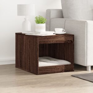 Kattenbakkast - 47x59x42 cm - bewerkt hout bruin eikenkleurig