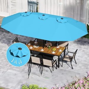 Parasol met standaard - Dubbel - 460x270 cm - Turquoise - Type COS/AM