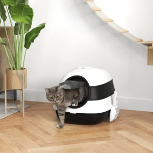 Kattentoilet met Deksel - 52x41x38 cm - Wit/Zwart - Type AO