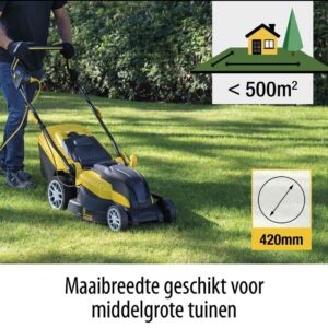 Grasmaaier elektrisch - tuin tot 500m² - 2000 W - 420 mm Ø - Type POW/BLC