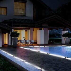 Vloerlampen set 4 stuks - solar - 2 zijdig wit licht - IP65 - drukbestendig 3 ton - Type QUN/AM