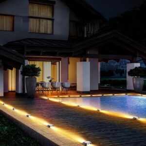 Vloerlampen set 4 stuks - solar - 2 zijdig warm licht - IP65 - drukbestendig 3 ton - Type QUN/AM