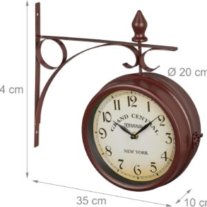 Stationsklok - Retro - 35x35x10 cm - Zwart - Type REL/AM