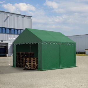 Opslagtent - Groot 400x300x200 cm - Incl. Bodemframe - Groen - Type TOO/AM