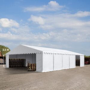 Opslagtent - Groot 1200x800x200 cm - Incl. Bodemframe - Wit - Type TOO/AM