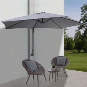Wandparasol geheel inklapbaar - alu/staal - 300 cm - grijs - Type MEN/AM