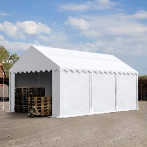 Opslagtent - Groot - 600x300x200 cm - Incl. Bodemframe - Wit - Type TOO/AM