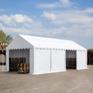 Opslagtent - Groot 800x400x200 cm - Incl. Bodemframe - Wit - Type TOO/AM