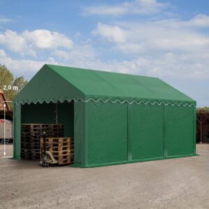 Opslagtent - Groot 600x300x200 cm - Incl. Bodemframe - Groen - Type TOO/AM