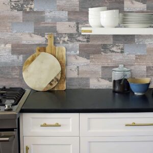 Plaktegels - 10 stuks - 30,5x30,5 cm - Oud hout - Prijs per 0.93 m² - Type DEW/AM
