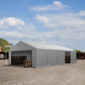 Opslagtent - Groot 1000x500x200 cm - Incl. Bodemframe - Grijs - Type TOO/AM