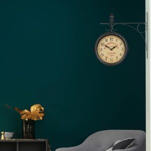 Stationsklok - Retro - 35x35x10 cm - Zwart - Type REL/AM