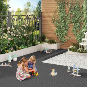 Terrastegels - composiet - 60x30 cm - 6 stuks (1m²) - Grijs - Type WOL/AM