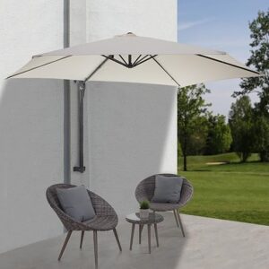 Wandparasol geheel inklapbaar - alu/staal - 300 cm - creme - Type MEN/AM