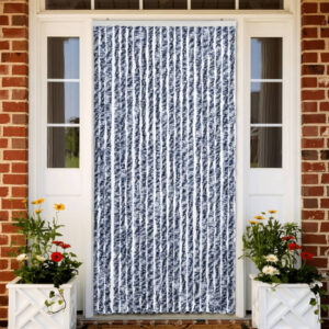 Vliegengordijn - 90x220 cm - blauwwit en zilver - Type VD
