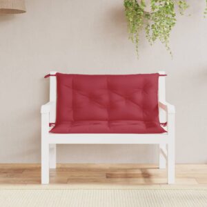 Tuinbank kussen set 2 st - 100x50x7 cm - oxford stof - wijnrood - Type VD