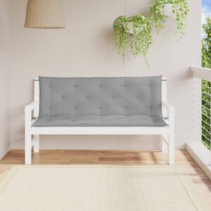Tuinbank kussen set 2 st - 150x50x7 cm - oxford stof - grijs - Type VD
